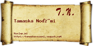 Tamaska Noémi névjegykártya